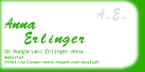 anna erlinger business card